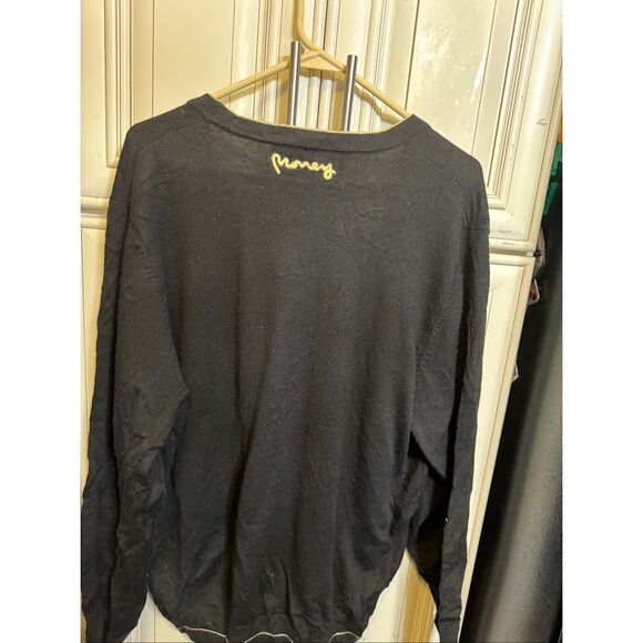 Money Men's Crest Logo V-Neck Button Front Cardigan Sweater Black Size XXL - Picture 11 of 12